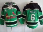 St. Louis Cardinals #6 Stan Musial Green Baseball Hoodie