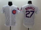 Chicago Cubs #27 Addison Russell White Strips Flex Base Jerseys