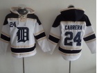 Detroit Tigers #24 Miguel Cabrera White Baseball Hoodie