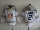 New York Yankees #2 Derek Jeter White Baseball Hoodie