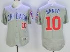 Chicago Cubs #10 Ron Santo Gray Flex Base Jerseys (Chicago)