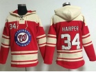 Washington Nationals #34 Bryce Harper Red Baseball Hoodie