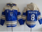 Kansas City Royals #8 Mike Moustakas Blue Baseball Hoodie