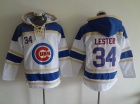 Chicago Cubs #34 Jon Lester White Baseball Hoodie