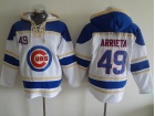 Chicago Cubs #49 Jake Arrieta White Baseball Hoodie