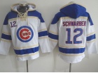 Chicago Cubs #12 Kyle Schwarber White Baseball Hoodie