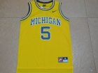 1991 Fab Five #5 Jalen Rose Yellow Throwback Stitched Basketball Jerseys