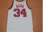 Maryland Terps University #34 Len Bias White 1985 Throwback Basketball Jerseys