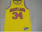 Maryland Terps University #34 Len Bias Yellow 1985 Throwback Basketball Jerseys