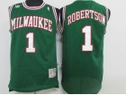 Milwaukee Bucks #1 Oscar Robertson Green Throwback Basketball Jerseys