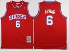 Philadelphia 76ers #6 Julius Erving Red Stitched Basketball Jerseys