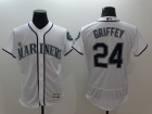 Seattle Mariners #24 Ken Griffey Jr White Flexbase Jerseys