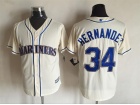 Seattle Mariners #34 Felix Hernandez Cream New Fabric Cool Base Jerseys