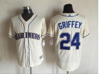 Seattle Mariners #24 Ken Griffey Jr  Cream New Fabric Cool Base Jerseys