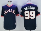 Cleveland Indians #99 Ricky Vaughn Blue Turn Back Pullover Jerseys