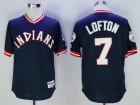 Cleveland Indians #7 Kenny Lofton Blue Turn Back Pullover Jerseys