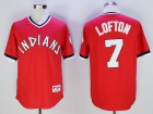 Cleveland Indians #7 Kenny Lofton Red Turn Back Pullover Jerseys