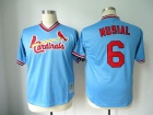 St. Louis Cardinals #6 Stan Musial Light Blue Throwback Jerseys