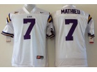 LSU Tigers #7 Tyrann Mathieu White NCAA Football Jerseys 