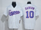 Montreal Expos #10 ANDRE DAWSON White blue strip M&N Jerseys