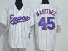 Montreal Expos #45 Pedro Martinez White Strip 1982 Throwback Jerseys