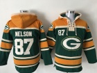 Green Bay Packers #87 Jordy Nelson Green Nike NFL Pullover Hoodie Sweatshirts