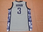 Georgetown Hoyas #3 Allen Iverson Grey College Basketball Jerseys