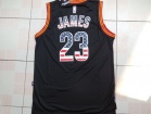 Cleveland Cavaliers #23 LeBron James Black USA Flag Fashion Stitched Basketball Jersey