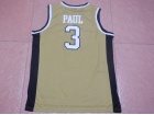 #3 Chris Paul Yellow Stitched College Basketball Jersey