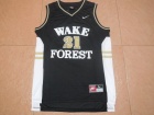 Wake Forest Jersey #21 Tim Duncan Black Stitched College Basketball Jersey