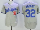 Los Angeles Dodgers #32 Sandy Koufax Gray Flex Base Jerseys (Los Angeles)