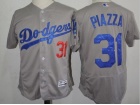 Los Angeles Dodgers #31 Mike Piazza Gray Flex Base Jerseys