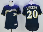 Milwaukee Brewers #20 Jonathan Locroy Navy Blue Flex Base Jerseys