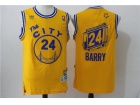 Golden State Warriors #24 Rick Barry Yellow Stitched Throwback Basketball Jersey