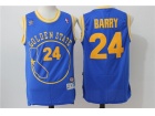 Golden State Warriors #24 Rick Barry Blue Stitched Throwback Basketball Jersey