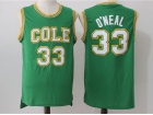 Cole High School #33 Shaquille O'Neal Green Stitched Throwback Basketball Jersey