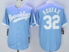 Los Angeles Dodgers #32 Sandy Koufax  Baby Blue Brooklyn Dodgers Throwback Jerseys