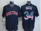 Boston Red Sox #34 David Ortiz Blue USA Flag Cool Base Jerseys