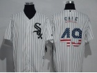 Chicago White Sox #49 Chris Sale White Strips USA Flag Fashion Cool Base Jerseys