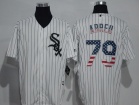 Chicago White Sox #79 Jose Abreu White Strips USA Flag Fashion Cool Base Jerseys