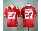 Ohio State Buckeyes #27 Eddie George Red Throwback College Football Jersey