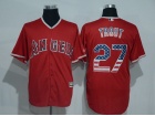 Los Angeles Angels #27 Mike Trout Red USA Flag Cool Base Jerseys