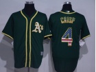 Oakland Athletics #4 Coco Crisp Green USA Flag Cool Base Jerseys