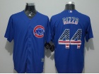 Chicago Cubs #44 Anthony Rizzo Blue USA Flag Cool Base Jerseys