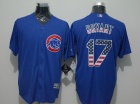 Chicago Cubs #17 Kris Bryant Blue USA Flag Cool Base Jerseys