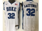 Duke Blue Devils #32 Christian Laettner White 