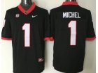 Georgia Bulldogs #1 Sony Michel Black College Football Jerseys