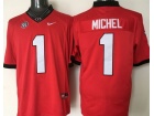 Georgia Bulldogs #1 Sony Michel Red College Football Jerseys