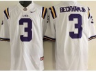 Youth LSU Tigers #3 Odell Beckham Jr White Limited College Football Jerseys