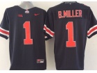 Ohio State Buckeyes #1 Braxton Miller Black Red Number Limited College Football Jersey